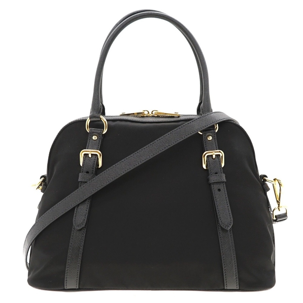 Prada Bauletto Dome Shoulder Bag Black Nylon New - Picture 3 of 8